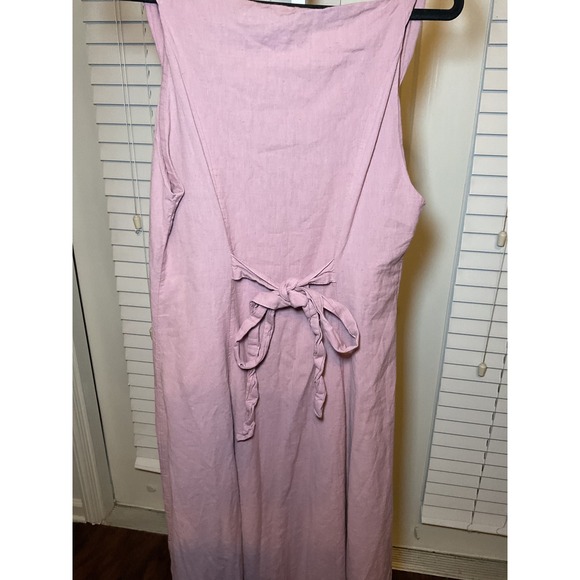 Free People Button Front Midi Dress Sleeveless Casual Pink L - Picture 6 of 11